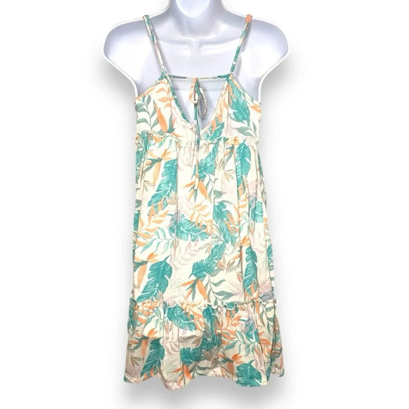 So Tropical Print Summer Dress Small Adjustable Straps Lightweight Boho Style - Picture 2 of 7
